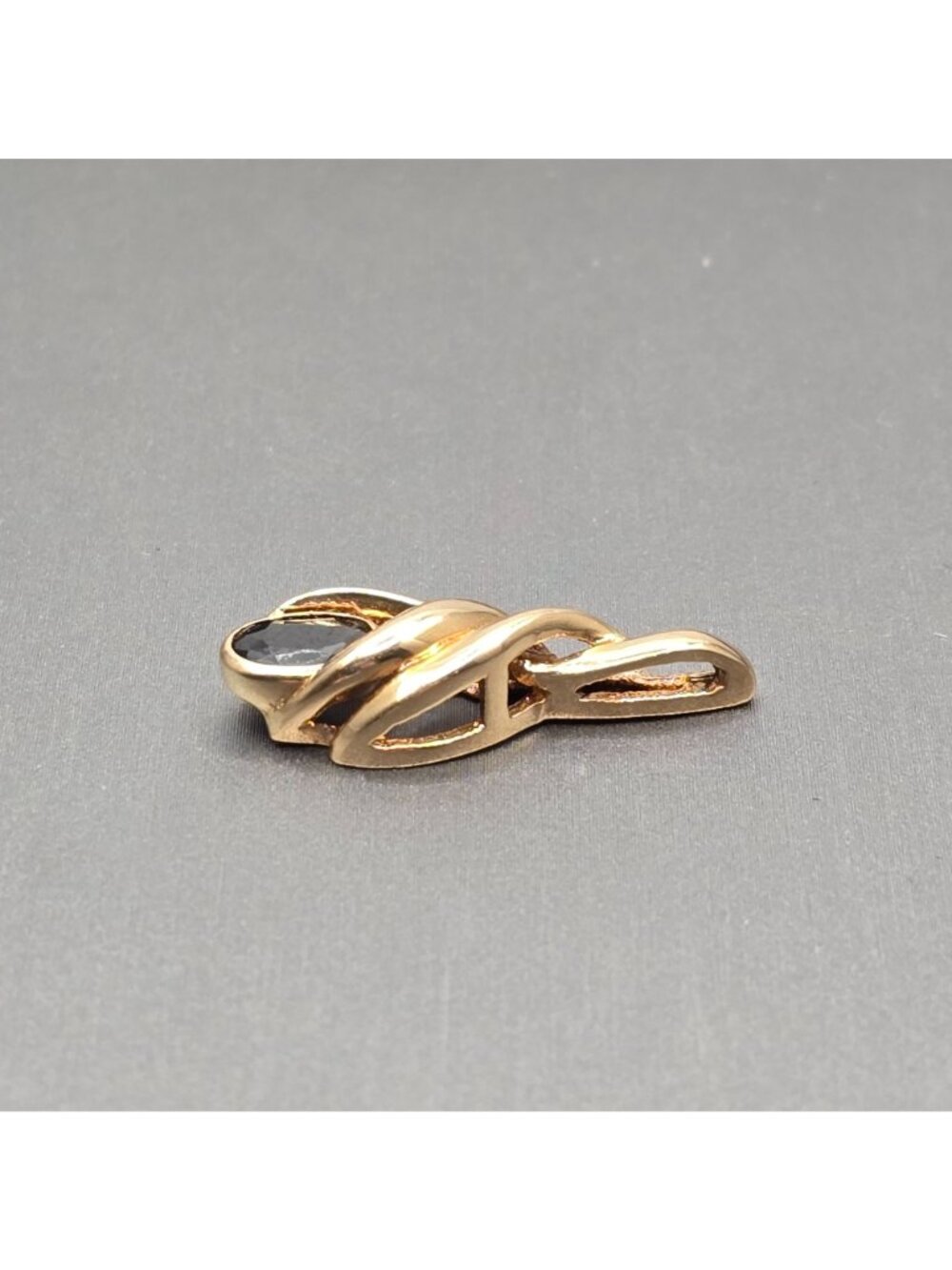 14k Yellow Gold Natural Blue Sapphire Pendant 1" Bezel Set Oval Gemstone 3.12g - Picture 2 of 16